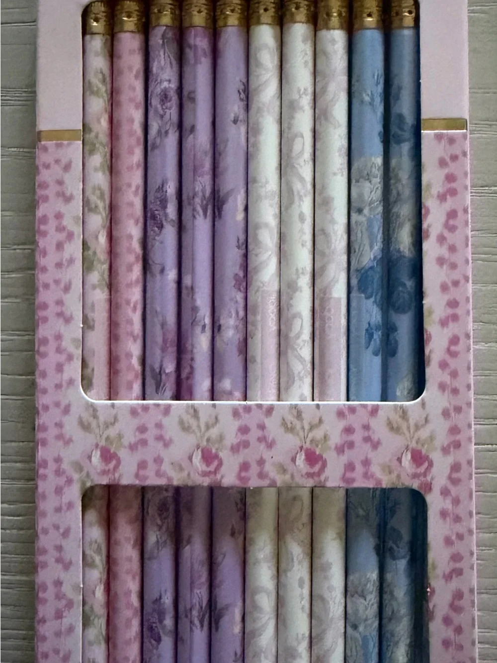 LoveShackFancy/ Target Pink Floral Pencil Case/ Cosmetics with Pastel Pencil Set